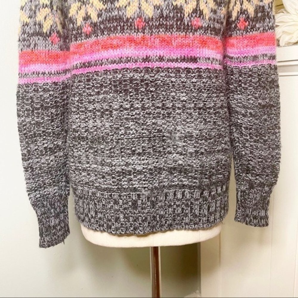 American Eagle Rainbow Fair Isle Nordic Jegging Holiday Sweater Small - Picture 9 of 11